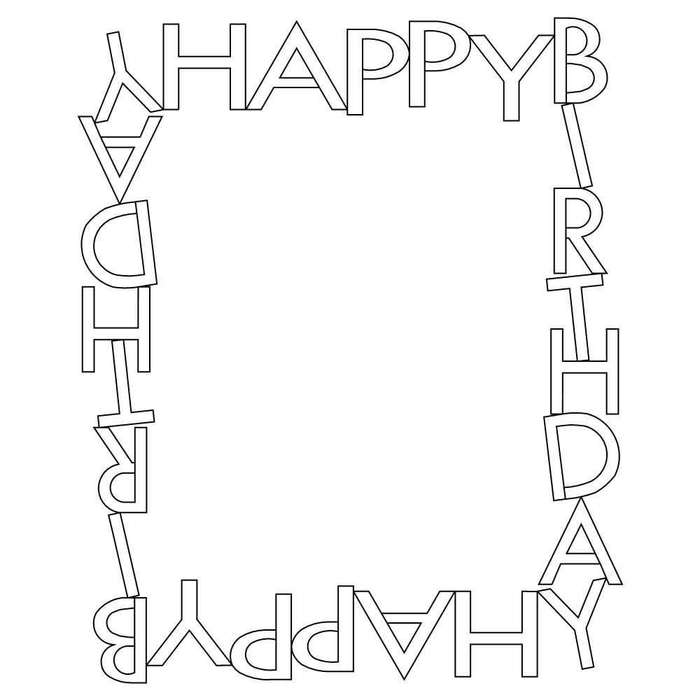 Happy Birthday Black And White Borders
